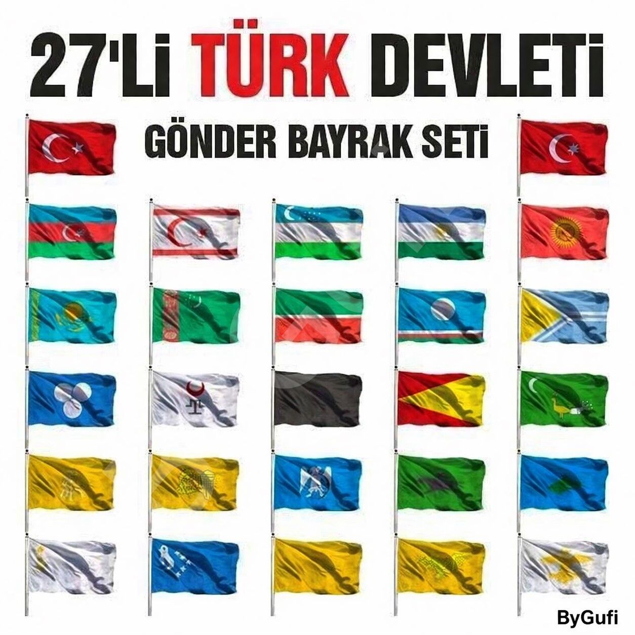 ByGufi 27 Devlet Seti Gönder Bayrağı 70×105 cm