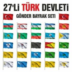 ByGufi 27 Devlet Seti – Gönder Bayrağı 70×105 cm, 27’li Türk Devletleri Bayrakları, Dijital Baskılı, %100 Polyester, İç/Dış Mekân Kullanım, Kurumsal ve Özel Gün Hediyesi
