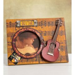 ByGufi Kişiye Özel Nostaljik Gitar Temalı Ahşap Resim Çerçevesi – Müzikseverler için Dekoratif Hediye