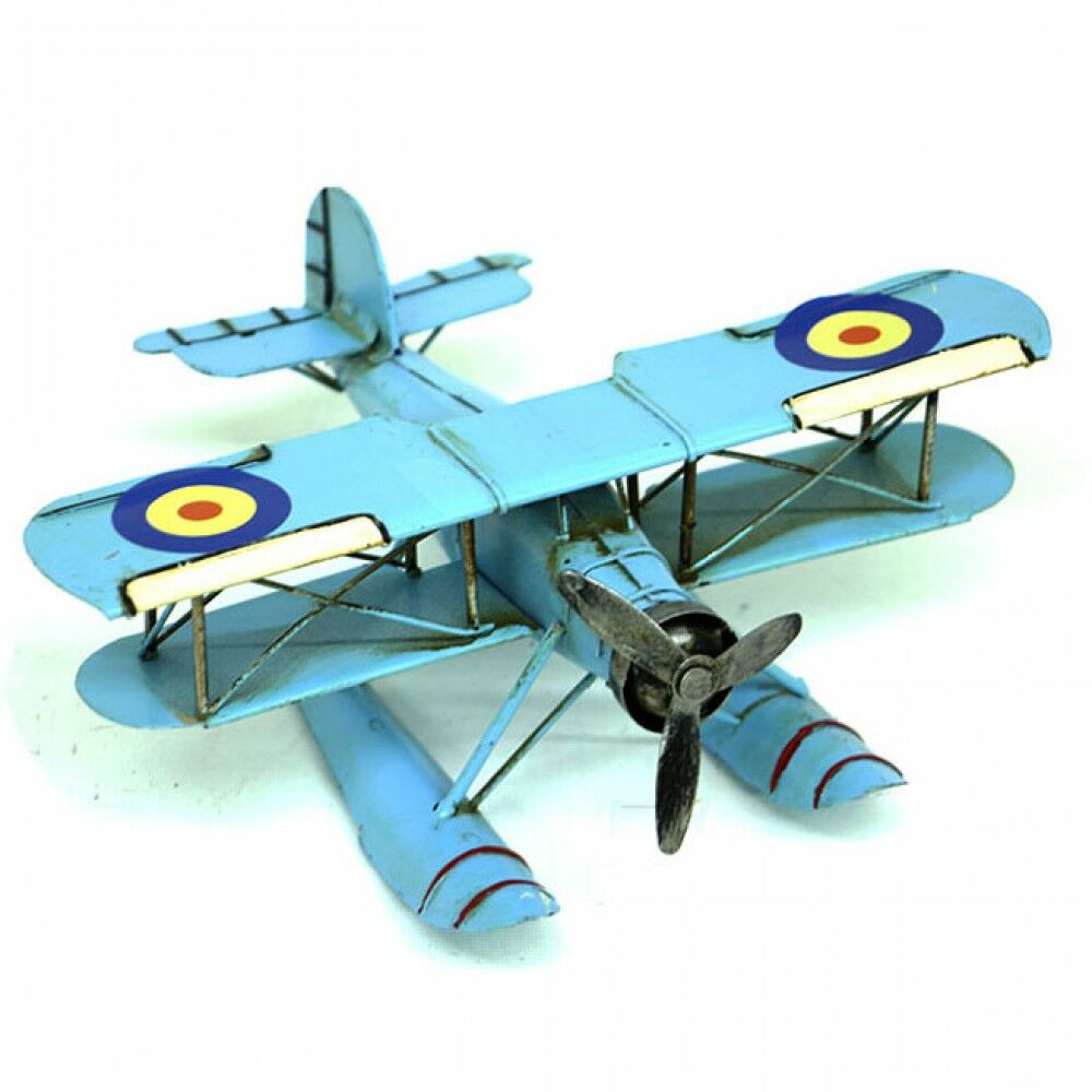 ByGufi Nostaljik Metal Uçak Çift Kanatlı – Vintage Tarz, El Yapımı ve Dekoratif Hediye