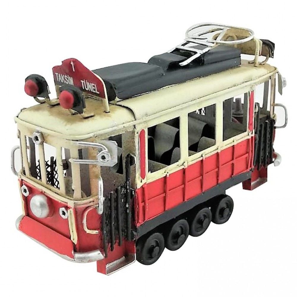 ByGufi Nostaljik Taksim Tünel Tramvay (Küçük Boy) – El Yapımı, Metal, Dekoratif ve Kişiselleştirilebilir Hediye