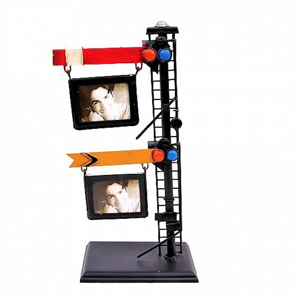 ByGufi Nostaljik Trafik Lambası Resim Çerçevesi – Metal, Dekoratif, Kişiselleştirilebilir Hediye