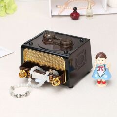 ByGufi Kişiye Özel Öpüşen Sevgililer Müzik Kutusu – Balerinli, Kurmalı, Lazer Baskılı, Kişisel Hediye