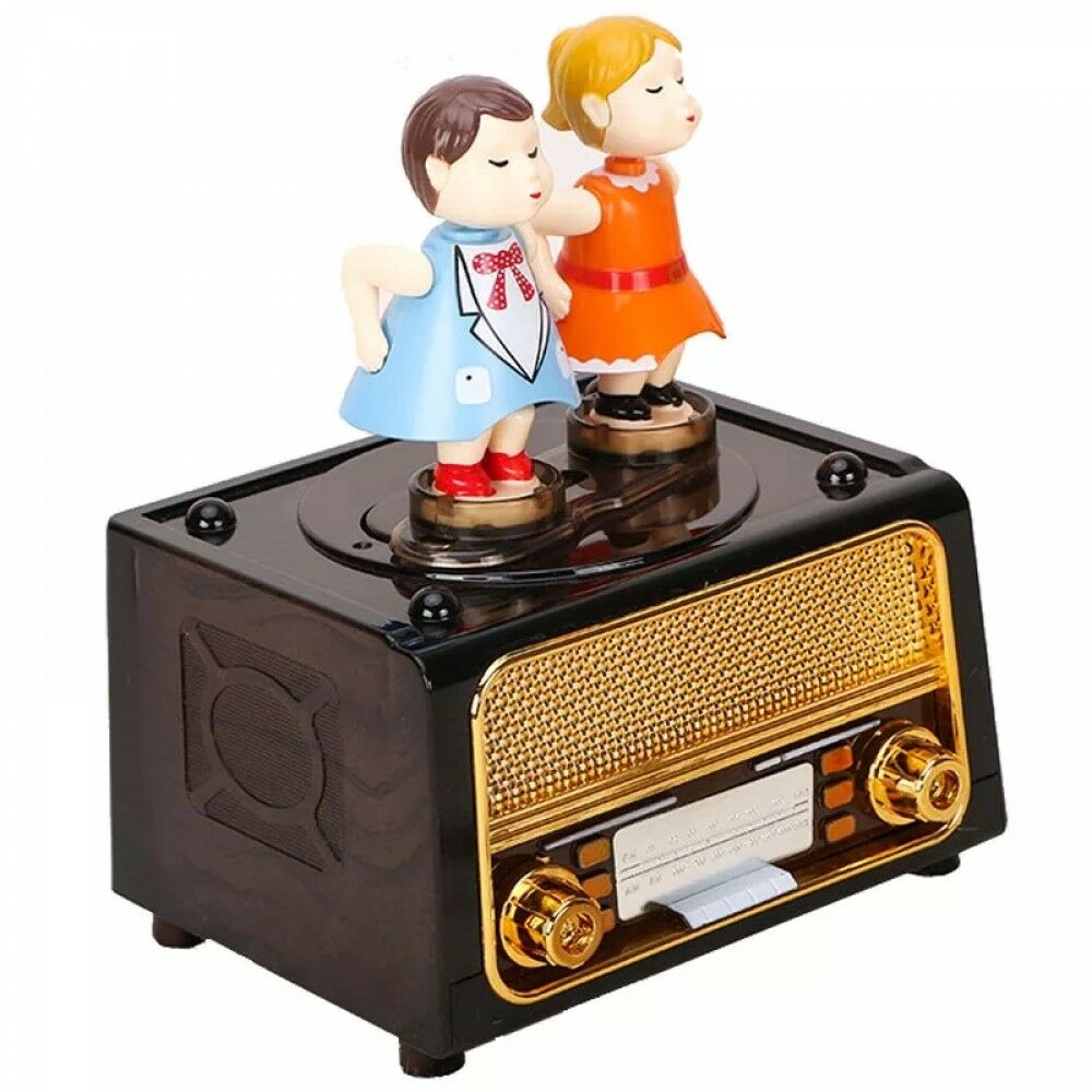 ByGufi Kişiye Özel Öpüşen Sevgililer Müzik Kutusu – Balerinli, Kurmalı, Lazer Baskılı, Kişisel Hediye