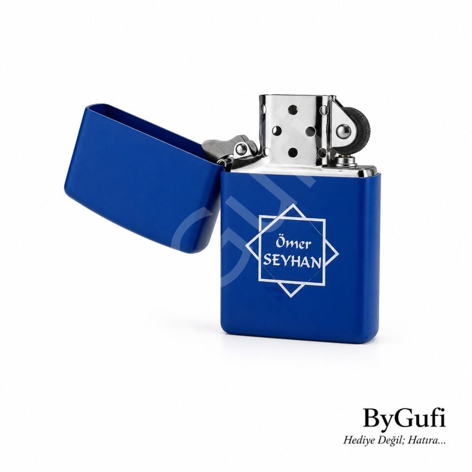 ByGufi İsme Özel Hediye Zippo Model Çakmak – Lacivert