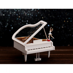 ByGufi Kişiye Özel Piyano Müzik Kutusu – Piyano Balerin Tasarımlı, Romantik, Kişiselleştirilebilir Hediye