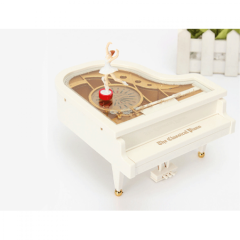 ByGufi Kişiye Özel Piyano Müzik Kutusu – Piyano Balerin Tasarımlı, Romantik, Kişiselleştirilebilir Hediye