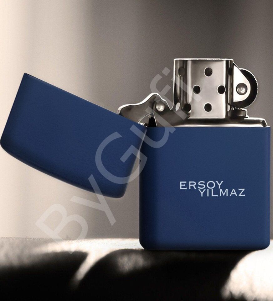 ByGufi İsme Özel Hediye Zippo Model Çakmak – Lacivert
