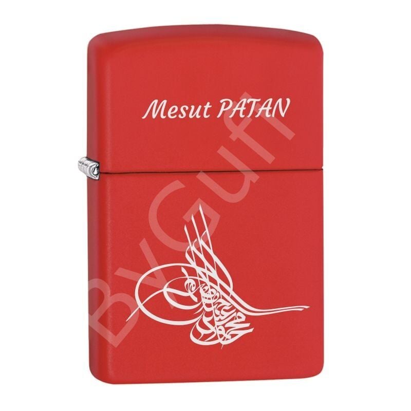 ByGufi İsme Özel Hediyelik Zippo Model Çakmak – Kırmızı