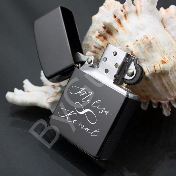 ByGufi İsme Özel Hediye Zippo Model Çakmak – Siyah