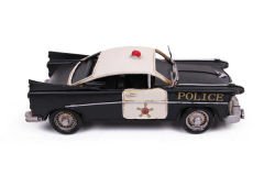 ByGufi Nostaljik Dekoratif Metal Polis Arabası – Vintage Tasarım, El Yapımı ve Boyamalı, Metal Koleksiyon Ürünü