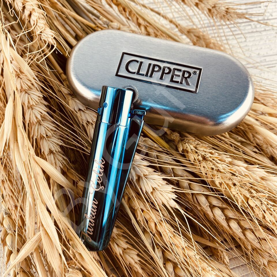 ByGufi İsme Özel Hediye Clipper Metal Çakmak – Deep Blue