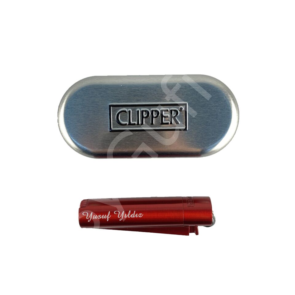 ByGufi İsme Özel Clipper Metal Çakmak – Red