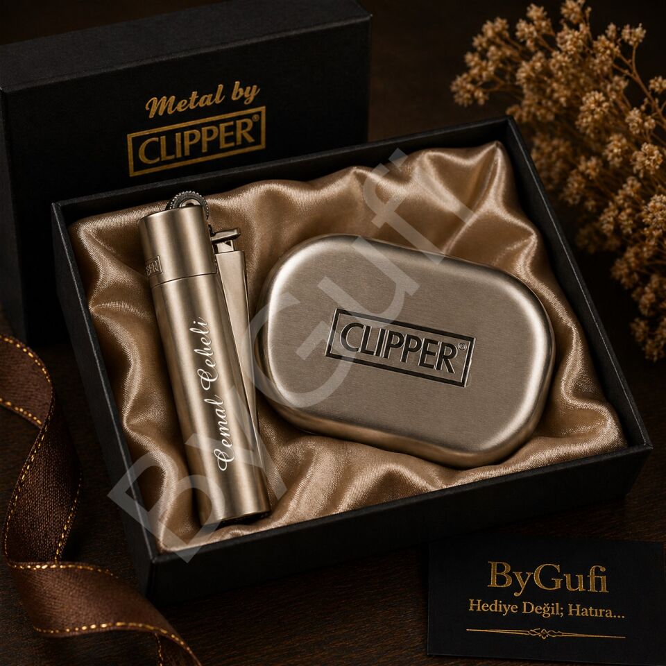 ByGufi İsme Özel Clipper Metal Çakmak – Silver