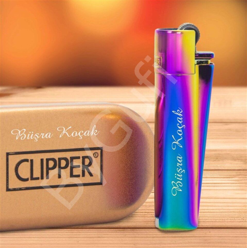 ByGufi İsme Özel Clipper Metal Çakmak – Icy