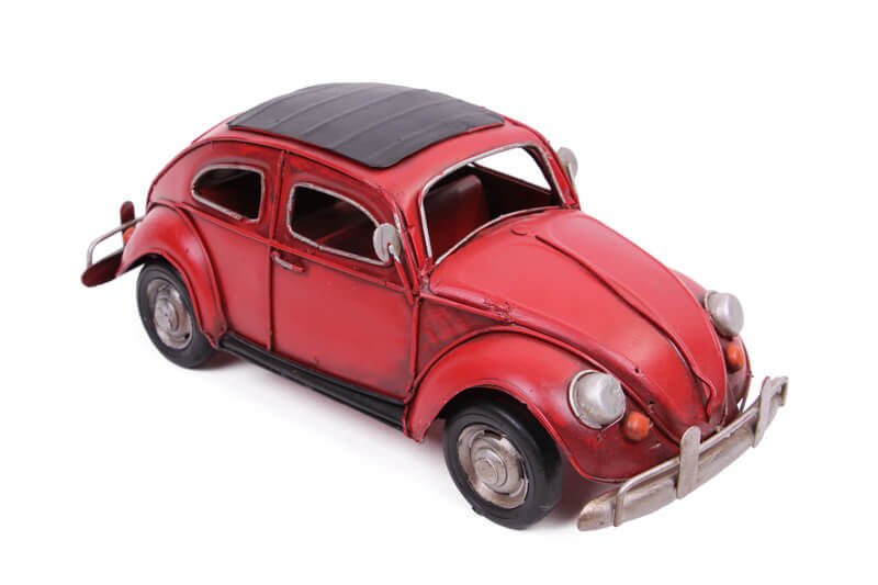 ByGufi Nostaljik Dekoratif Metal Vosvos Araba – Kırmızı El Yapımı Vintage Hediye