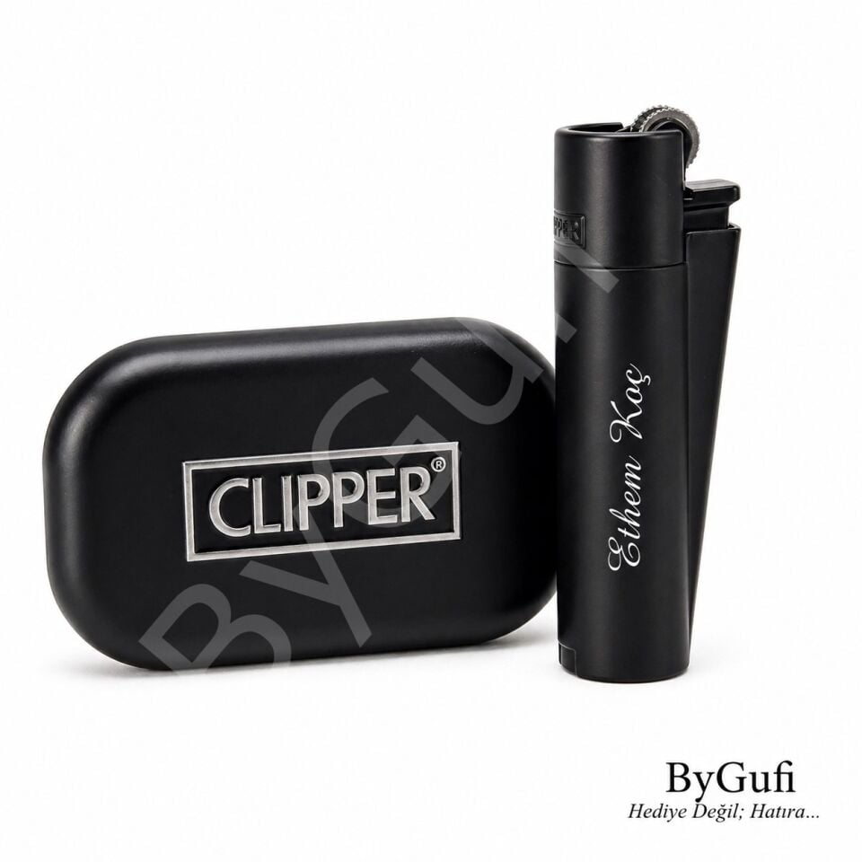 ByGufi İsme Özel Clipper Çakmak – Siyah