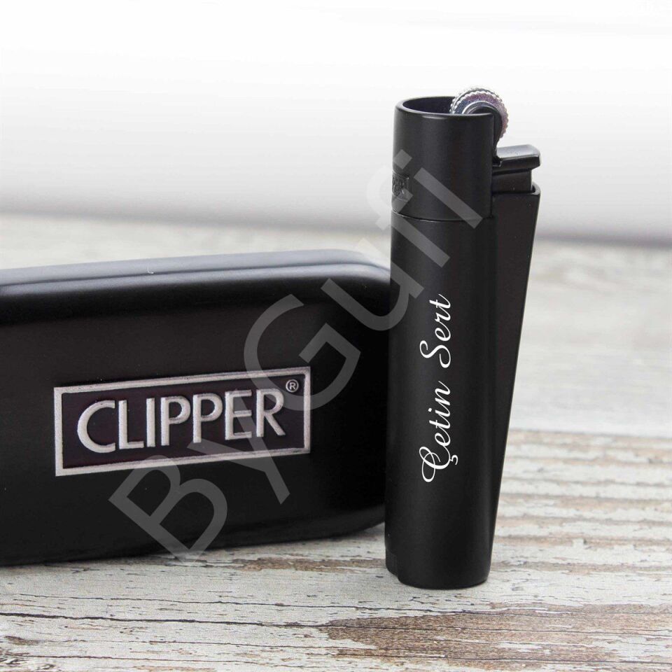 ByGufi İsme Özel Clipper Çakmak – Siyah