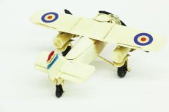 ByGufi Nostaljik Dekoratif Metal Uçak – Vintage El Boyama, Ev ve Ofis Dekorasyonu