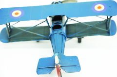 ByGufi Nostaljik Dekoratif Metal Uçak Çift Kanatlı – Vintage El Boyama, Ev ve Ofis Dekorasyonu