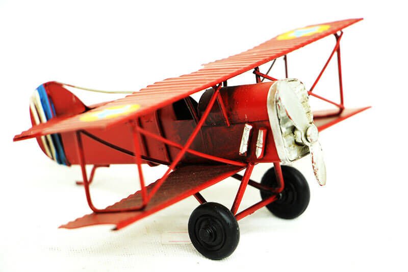 ByGufi Nostaljik Dekoratif Metal Uçak Çift Kanatlı – Keşif Uçağı, Vintage Tarz, El Yapımı, Metal, Dekoratif Hediye