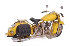 ByGufi Nostaljik Dekoratif Metal Chopper Motosiklet – Vintage Tasarım, El Yapımı & Boyama, Çanta Aksesuarlı, Dekoratif ve Fonksiyonel Hediye