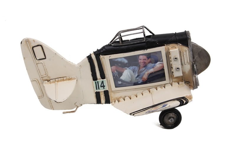 ByGufi Nostaljik Dekoratif Uçak Çerçeve – Planör Model, Vintage Eskitme, Metal Malzeme, El Yapımı ve El Boyama, Dekoratif ve Koleksiyonluk Hediye