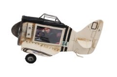 ByGufi Nostaljik Dekoratif Uçak Çerçeve – Planör Model, Vintage Eskitme, Metal Malzeme, El Yapımı ve El Boyama, Dekoratif ve Koleksiyonluk Hediye