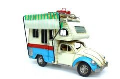 ByGufi Nostaljik Dekoratif Metal Karavan – Çerçeveli, Kumbaralı, Tenteli Retro Model | Ev & Ofis Dekoru | Hediye