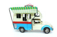 Nostaljik Dekoratif Metal Karavan Çerçeveli Kumbaralı Tenteli