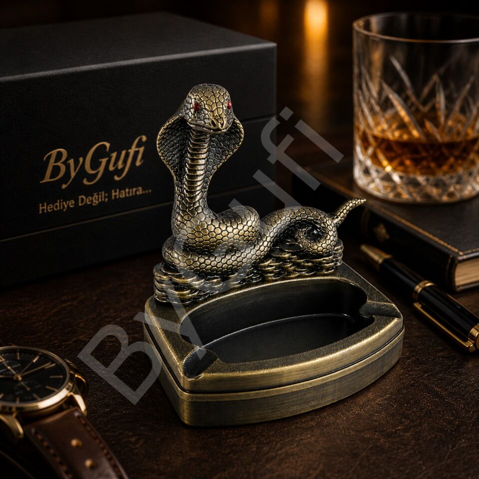 ByGufi İsme Özel Çakmaklı Masa Küllüğü Kobra