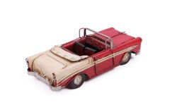 ByGufi Nostaljik Dekoratif Metal Araba – Classic Chevrolet Model, Üstü Açık, Vintage Eskitme, El Yapımı ve El Boyamalı, Şık Dekoratif Aksesuar