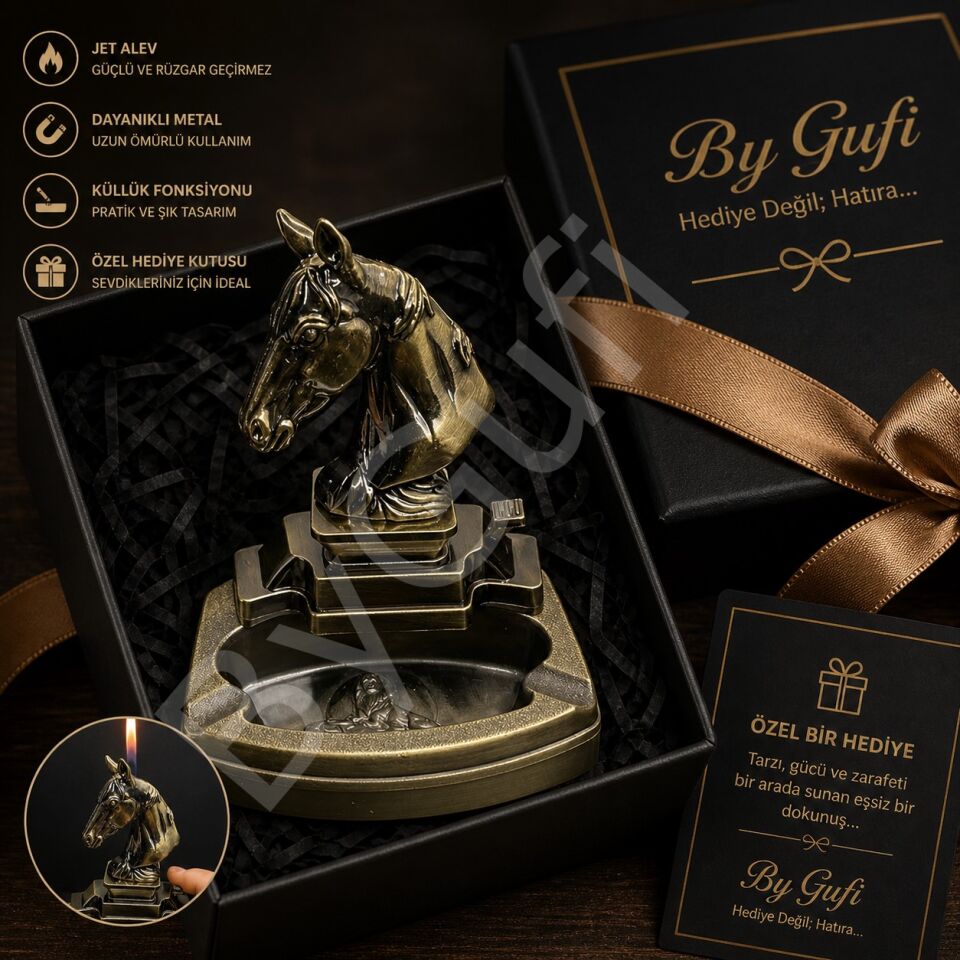 ByGufi İsme Özel Çakmaklı Masa Küllüğü At
