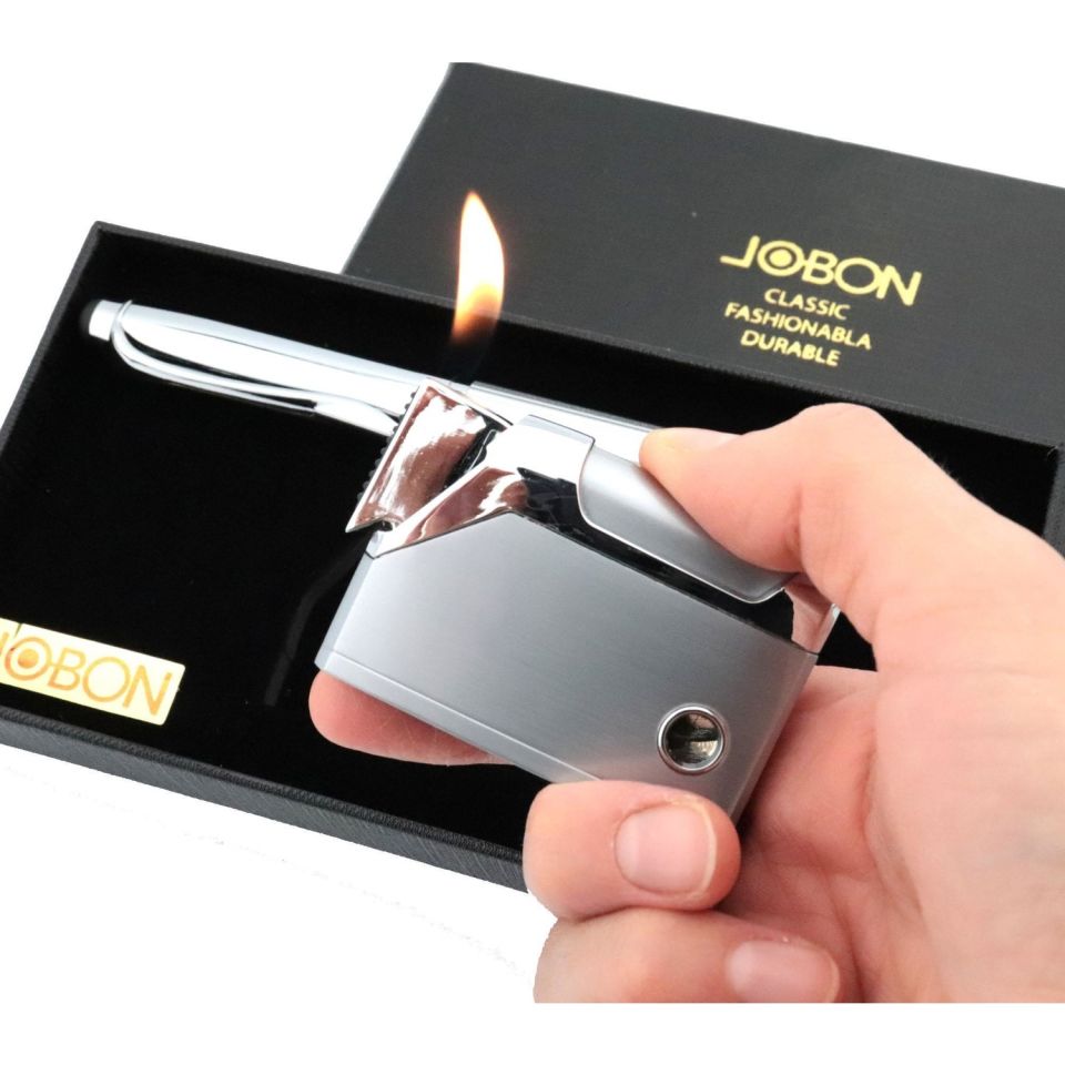 ByGufi Kişiye Özel JOBON Çakmak ve Kalem Seti | Lazer İsim Baskılı Premium Hediye Seti