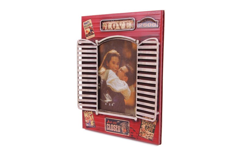 ByGufi Dekoratif Metal Çerçeve Panjur Temalı – Vintage El Boyama, Ev ve Ofis Dekorasyonu