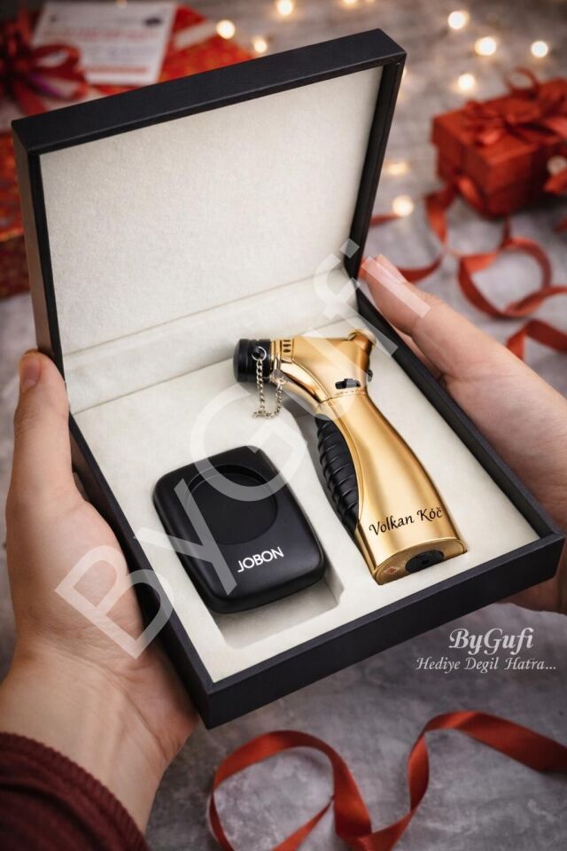 ByGufi Kişiye Özel JOBON Gold Pro Çakmak Seti
