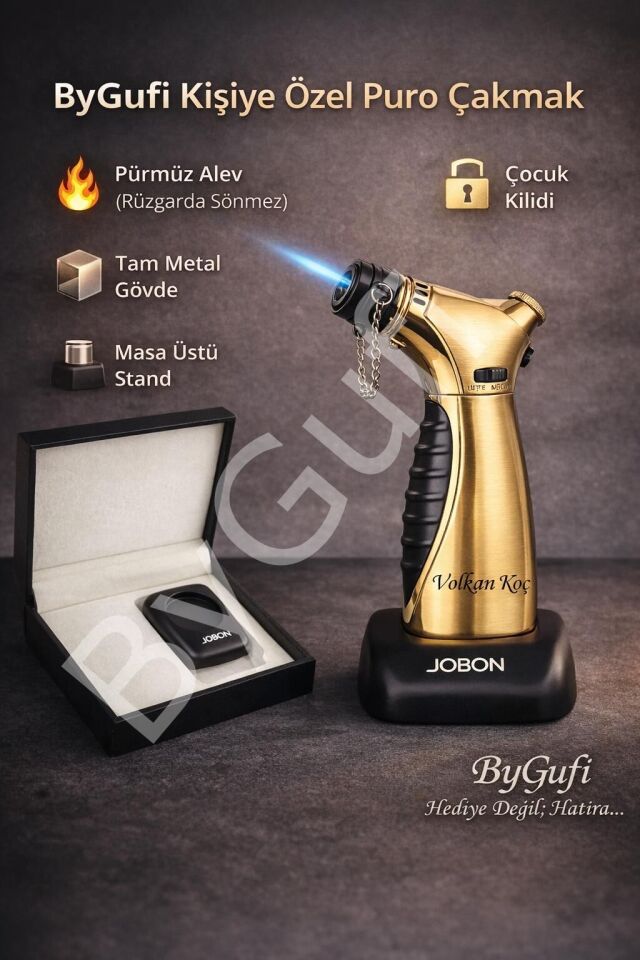 ByGufi Kişiye Özel JOBON Gold Pro Çakmak Seti