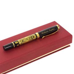 İsme Özel Osmanlı Devlet Armalı Gold Rengi Roller Kalem