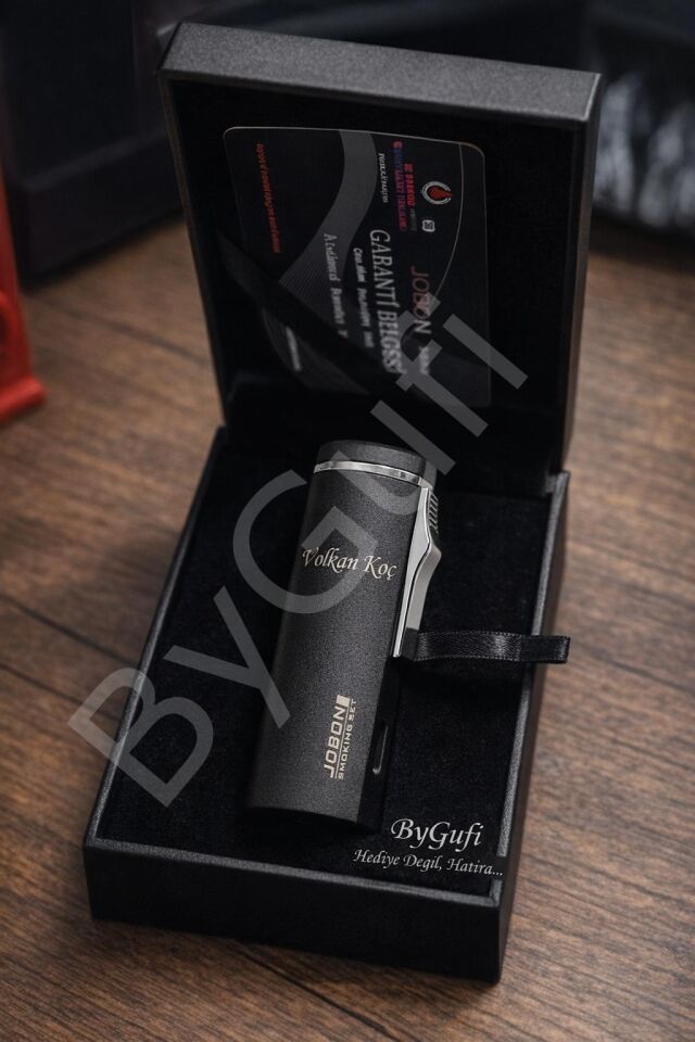 ByGufi İsme Özel JOBON Jet Alevli Metal Çakmak | Kişiye Özel Torch Çakmak