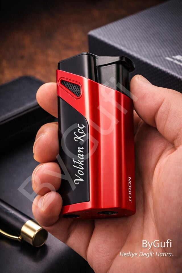 ByGufi İsme Özel JOBON Jet Alevli Metal Çakmak | Kişiye Özel Torch Çakmak