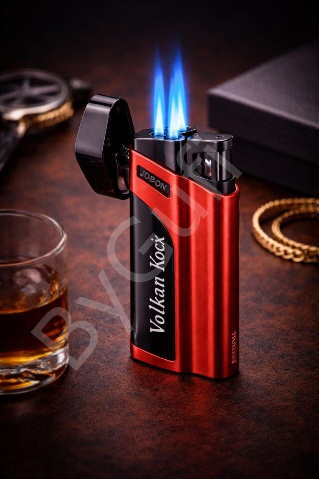 ByGufi İsme Özel JOBON Jet Alevli Metal Çakmak | Kişiye Özel Torch Çakmak