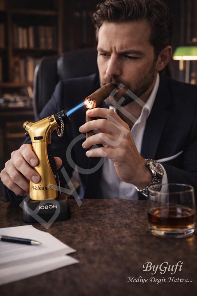 ByGufi Kişiye Özel JOBON Gold Pro Çakmak Seti | Lazer İsim Baskılı Masaüstü Pürmüz Çakmak