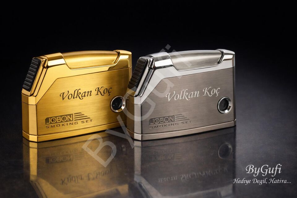 ByGufi İsme Özel Çakmak JOBON Gold Metal | Lazer Kazımalı Kişiye Özel Premium Hediye