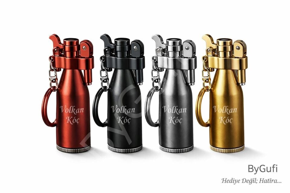 ByGufi İsme Özel JOBON Metal Çakmak Anahtarlık | Kişiye Özel Benzinli Çakmak