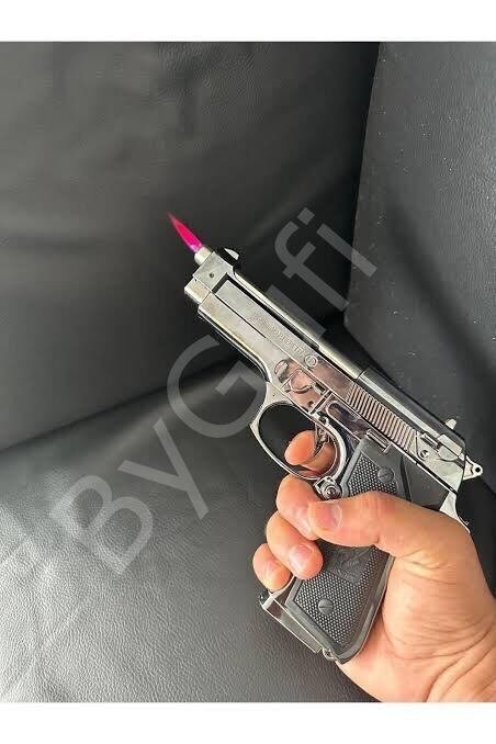 ByGufi İsme Özel Hediye Komple Metal Baretta Çakmak – Gümüş