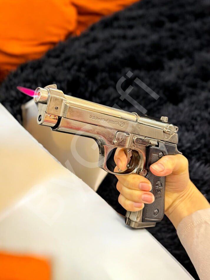 ByGufi İsme Özel Hediye Komple Metal Baretta Çakmak – Gümüş