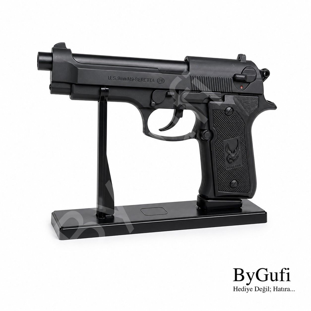 ByGufi İsme Özel Hediye Komple Metal Baretta Çakmak – Siyah
