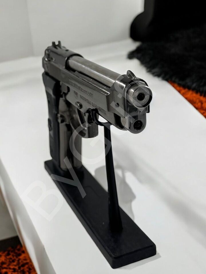 ByGufi İsme Özel Hediye Komple Metal Baretta Çakmak – Siyah