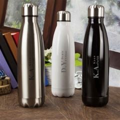 Kişiye Özel Şişe Tasarımlı Çelik Termos 500 ML / SİYAH