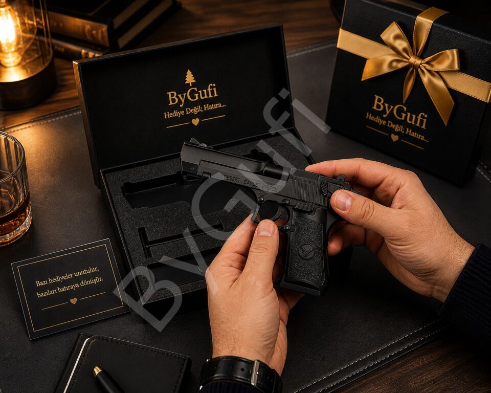 ByGufi Kişiye Özel Hediye Komple Metal Deagle Silah Çakmak